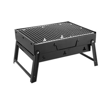Grill portabil pliabil pentru cărbuni - 35x27x20cm - Negru