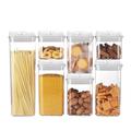 Containere pentru depozitarea alimentelor - 500ml, 800ml, 1200ml, 1900ml - 7 bucăți - Alb
