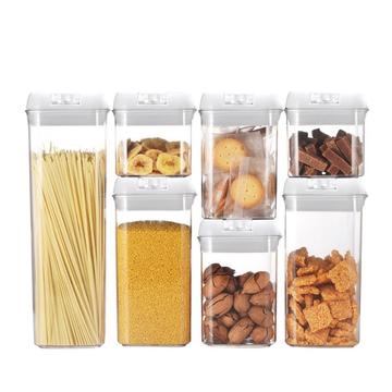 Containere pentru depozitarea alimentelor - 500ml, 800ml, 1200ml, 1900ml - 7 bucăți - Alb