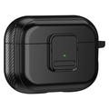 Apple AirPods Pro 2 Magnetic Charging Earphone TPU Case Buckle Earbud Cover cu Carabiner - Negru