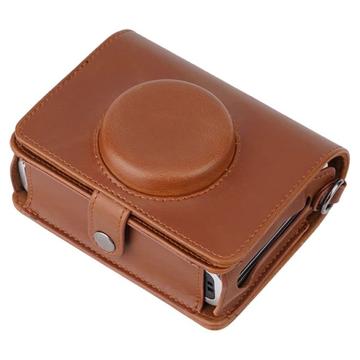 Instax mini Evo PU din piele PU Retro Camera Bag Anti-cădere Capac de protecție cu curea de umăr - maro