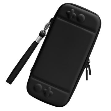Nintendo Switch culoare solidă de culoare solidă PU din piele care transportă caz de protecție rezistent la șocuri portabil de stocare Bag - negru