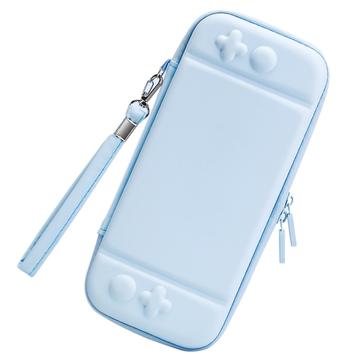 Nintendo Switch culoare solidă de culoare solidă PU din piele care transportă caz de protecție rezistent la șocuri portabil de stocare Bag - Sky Blue