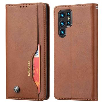 Husă Portofel Samsung Galaxy S23 Ultra 5G - Card Set - Maro