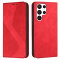 Husă Portofel Samsung Galaxy S23 Ultra 5G - Business Style - Roșu
