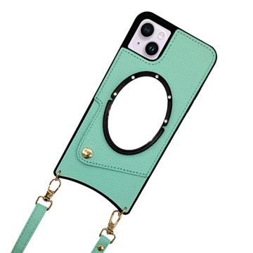 Husă Acoperită iPhone 14 - cu oglindă - Verde
