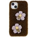 Husă TPU iPhone 14 - Seria Fluffy Flower - Maro