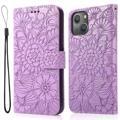 Husă Portofel iPhone 14 - Flowers - Violet