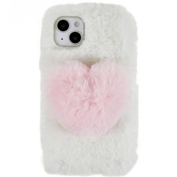 Husă TPU iPhone 14 Plus - Plush Heart - Alb