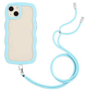  Husă Hibrid Wavy Edge iPhone 14 Plus - Cu Șnur De Mână - Albastru
