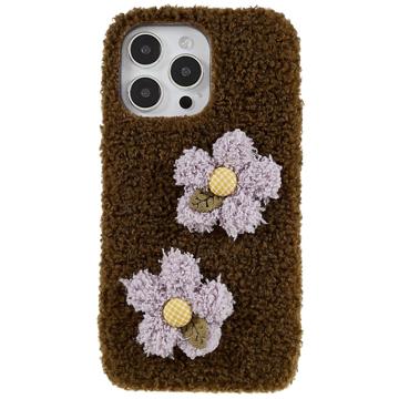 Husă TPU iPhone 14 Pro - Seria Fluffy Flower - Maro