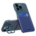 Husă iPhone 14 Pro Max cu Slot pentru Card - CamStand - Verde Închis / Albastru Închis