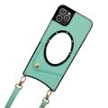 Husă Acoperită iPhone 14 Pro Max - cu Oglindă - Verde