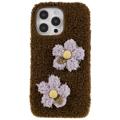 Husă TPU iPhone 14 Pro Max - Seria Fluffy Flower - Maro