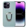 Husă Acoperită cu Piele cu Suport Inel iPhone 14 Pro Max