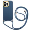 Husă Hybrid 360 iPhone 14 Pro Max - cu Șnur de Mână - Albastru