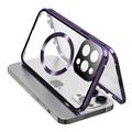 iPhone 15 Pro Max Cazul dublu față HD din sticlă temperată pentru iPhone 15 Pro Max Capac de telefon compatibil cu MagSafe - Violet