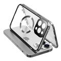 iPhone 15 Pro Max Cazul de dublu față HD din sticlă temperată pentru iPhone 15 Pro Max Capac de telefon compatibil cu MagSafe - Argintiu