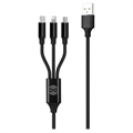 Cablu de Încărcare USB Împletit Forever 3 în 1 - 1.2m