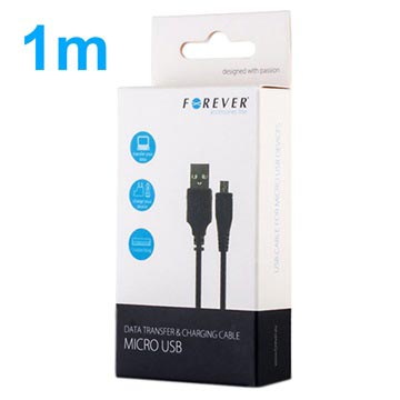 Cablu MicroUSB Forever Charge & Sync - 1m - Negru