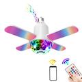 Lampă de plafon cu patru foi RGB cu difuzor Bluetooth și telecomandă - E27