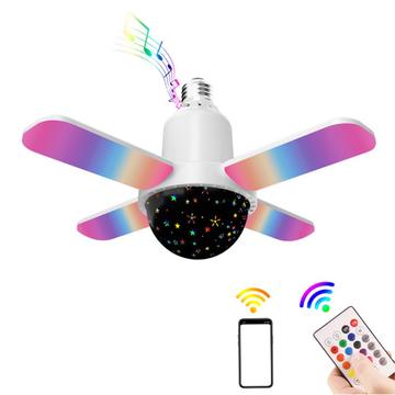 Lampă de plafon cu patru foi RGB cu difuzor Bluetooth și telecomandă - E27 - Cer înstelat