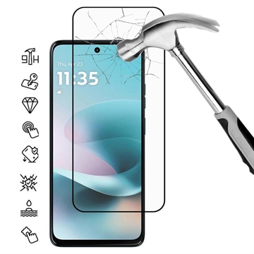 Protecție de ecran din sticlă temperată Motorola Moto G67 Power Acoperire completă - 9H - Margine neagră