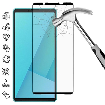 Protecție de ecran din sticlă temperată Sony Xperia 10 VII Acoperire completă - 9H - Margine neagră