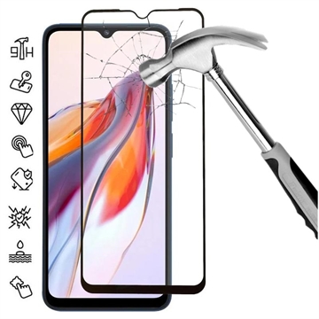 Protector de Ecran din Sticla Securizata pentru Xiaomi Redmi 12C - Full Cover - Marginea Neagră
