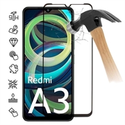 Protector de Ecran din Sticla Securizata pentru Xiaomi Redmi A3 - Full Cover - Marginea Neagră