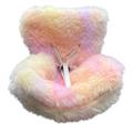 Scaun de siguranță auto cu blană pentru păpușa Labubu 15-17cm - Roz / Galben / Violet