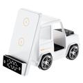 G63 Încărcător wireless 15W în formă de mașină cu difuzor Bluetooth, ceas și lumină de atmosferă