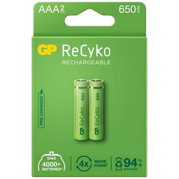 GP ReCyko 650 Baterii reîncărcabile AAA 650mAh - 2 bucăți.