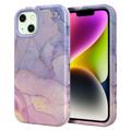 Husă Hibrid iPhone 14 Plus - Stylish Gradient - Marmură - Violet