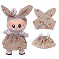 Set rochie și bentiță Garden-Party pentru Labubu Mini Figure 17cm - maro