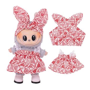 Set rochie și bentiță Garden-Party pentru Labubu Mini Figure 17cm - Hearts