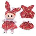Set rochie și bentiță Garden-Party pentru Labubu Mini Figure 17cm - Roșu