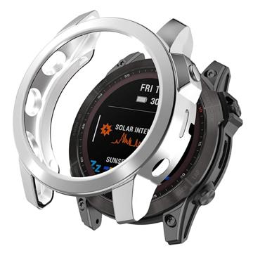 Husă TPU Garmin Fenix 7X/7X Solar - Galvanizată - Argintiu