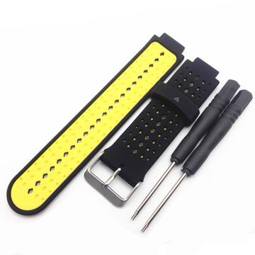 Curea de Sport Silicon Bicolor - Garmin Forerunner 235/630/735 - Negru / Galben