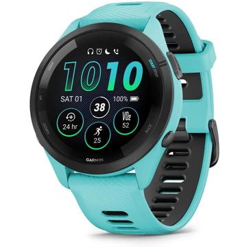 Ceas inteligent sport Garmin Forerunner 265 - 46mm - Aqua / Negru