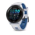 Ceas inteligent sport Garmin Forerunner 265 - 46mm - Piatră Albă / Albastru de maree