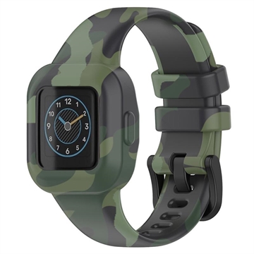 Curea Silicon Moale Garmin VivoFit Jr. 3 - Verde camuflaj