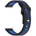 Curea de Sport Silicon Bicolor - Garmin Vivoactive 6 - Negru / Albastru