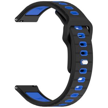 Curea de Sport Silicon Bicolor - Garmin Vivoactive 6 - Negru / Albastru