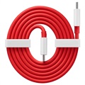 Cablu USB Tip-C Încărcare OnePlus Warp 5481100047 - 1m (Ambalaj Deschis - Vrac) - Roșu / Alb