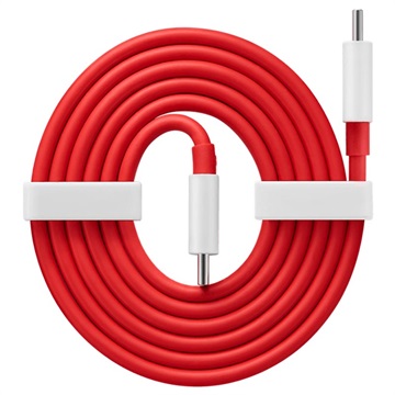Cablu USB Tip-C Încărcare OnePlus Warp 5481100047 - 1m (Ambalaj Deschis - Vrac) - Roșu / Alb