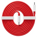 Cablu USB Tip-C Încărcare OnePlus Warp 5481100048 - 1.5m (Ambalaj Deschis - Vrac) - Roșu / Alb