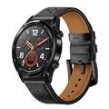 Curea Piele Naturală Perforată Huawei Watch GT - Negru