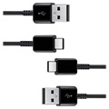 Cablu Samsung USB-A / USB-C EP-DG930MBEGWW - 2 Buc. - Negru