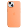 Husă Silicon iPhone 15 cu MagSafe - Apple MT0W3ZM/A - Orange Sorbet